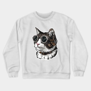 SkyPilot Kitty Pilot Cat Aviator Cat Air Force Pilot Uniform Crewneck Sweatshirt